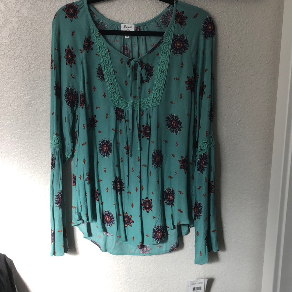 NWT XL Sunset & Sixth Peasant Blouse